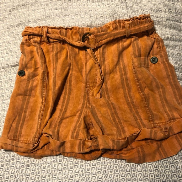 SOLD Anthropologie Hei Hei Tahiti Orange Striped Shorts - Picture 2 of 7